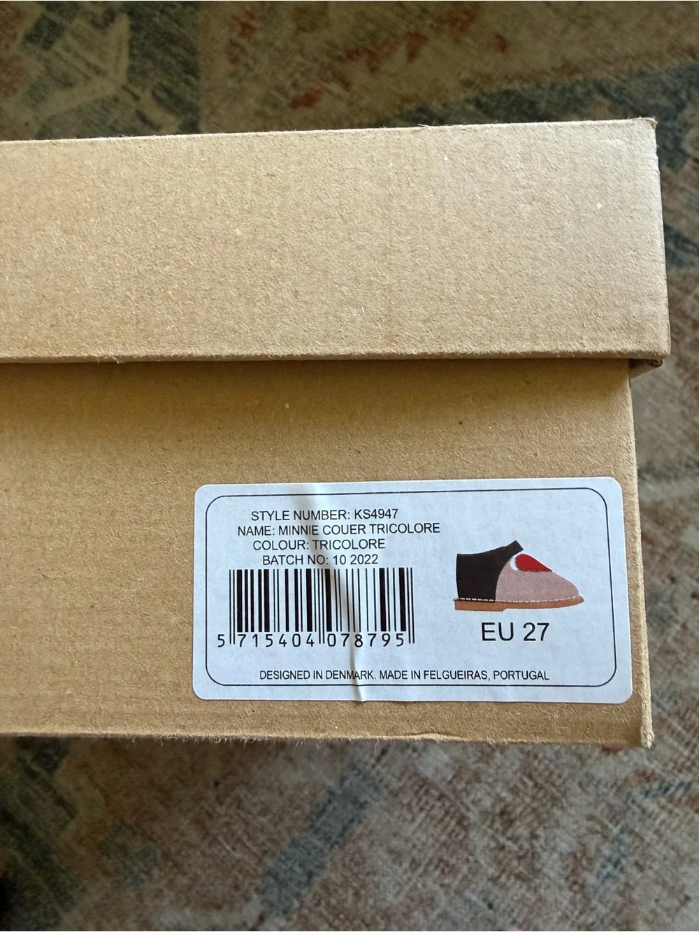 NIB $135 Konges Sløjd Minnie Coeur Tricolore Shoe EU 27, US 10.5
